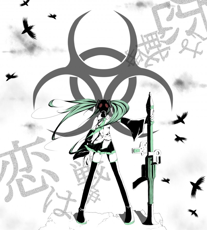 hatsune miku (vocaloid and 1 more) drawn by humangate