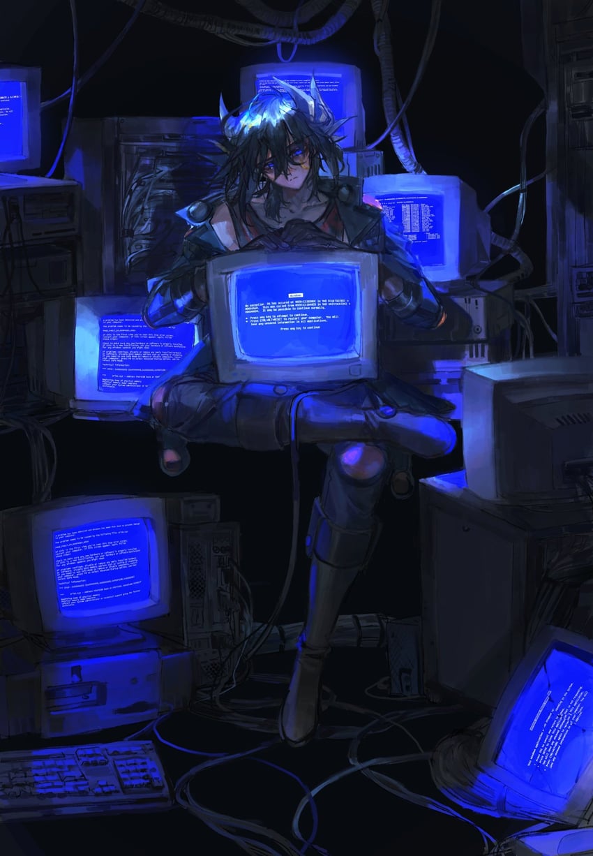 fudo yusei (yu-gi-oh! and 3 more) drawn by momentcorefly