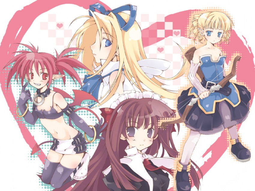 etna, flonne, mage, and archer (disgaea) drawn by sana.c