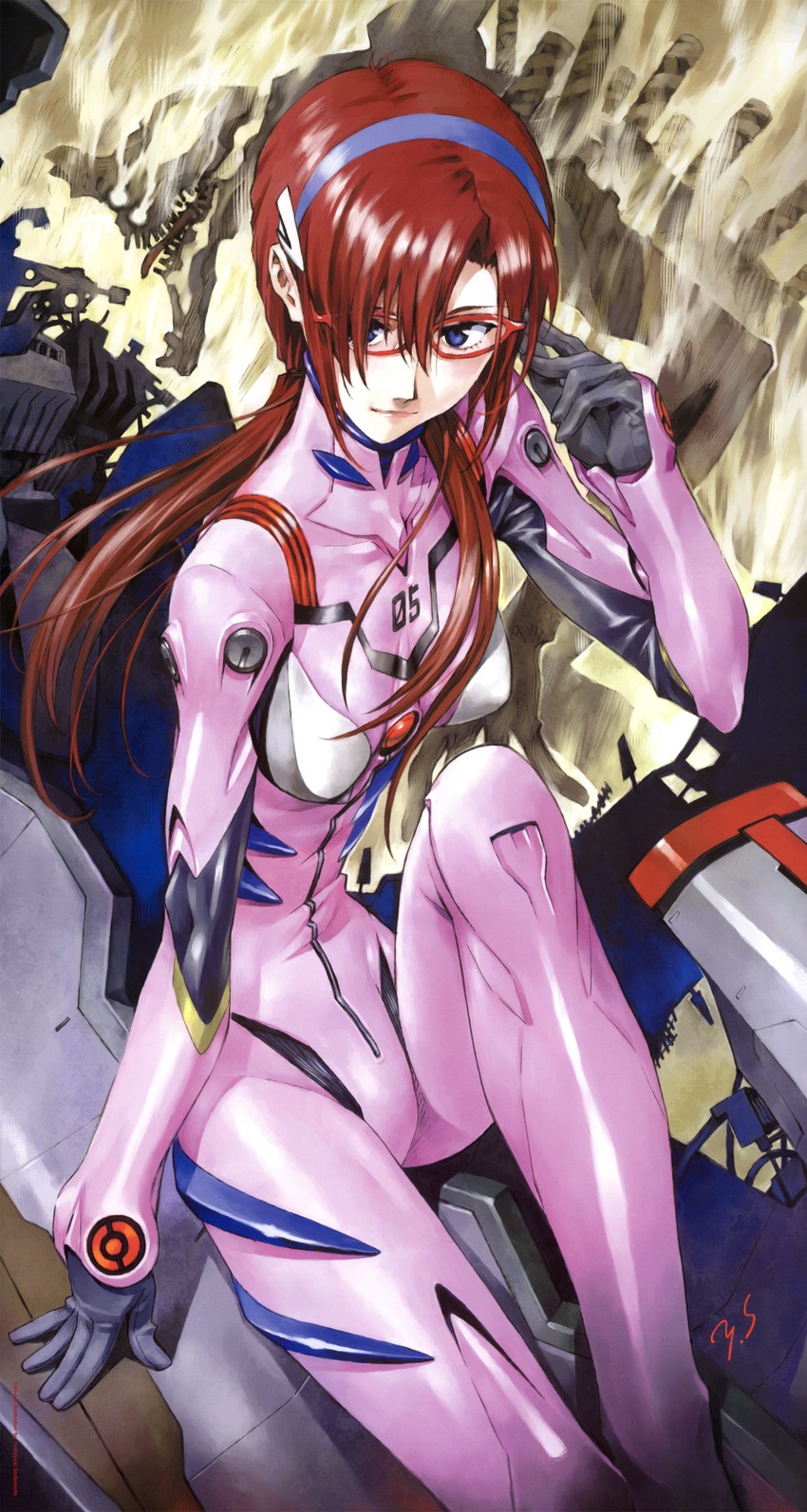 makinami mari illustrious and eva 02 (neon genesis evangelion and 2 more) drawn by sadamoto_yoshiyuki