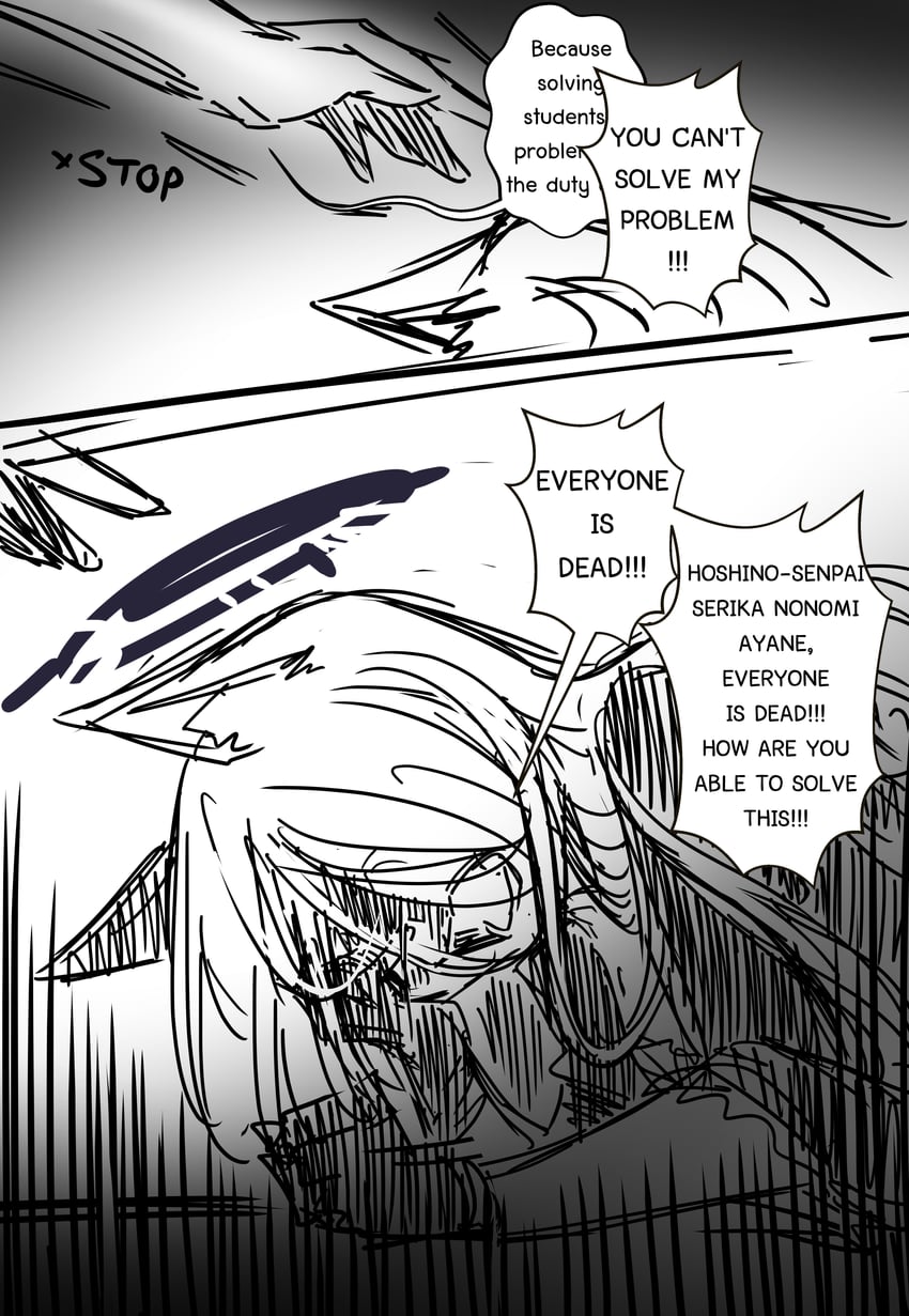 sensei, shiroko, and shiroko terror (blue archive) drawn by sesield