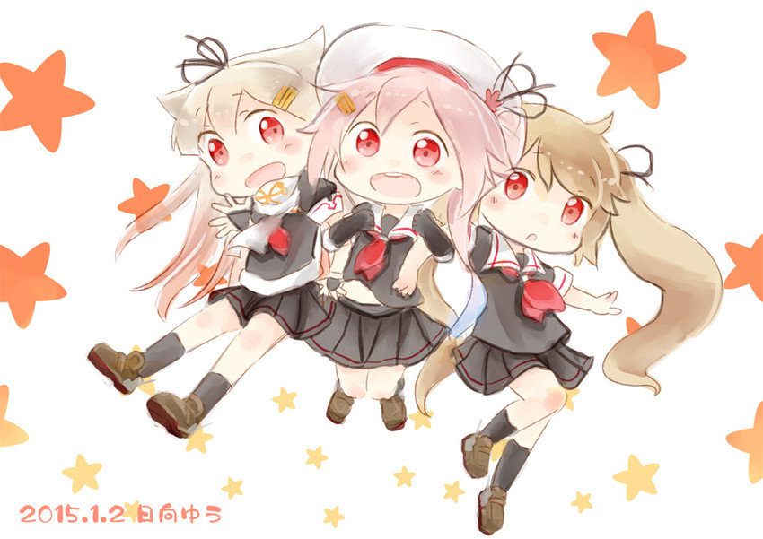 yuudachi, yuudachi kai ni, murasame, and harusame (kantai collection) drawn by hinata_yuu