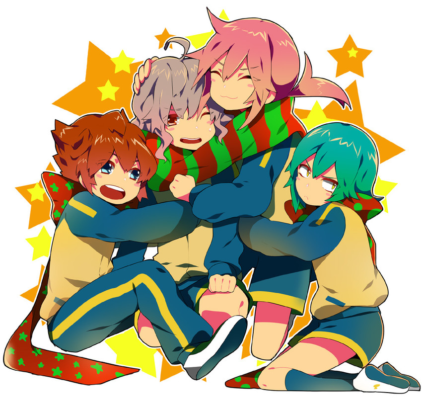 kirino ranmaru, shindou takuto, kariya masaki, and matsukaze tenma (inazuma eleven and 1 more) drawn by akishima_kei