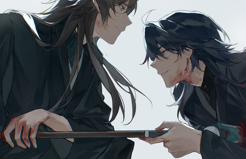 dan heng and blade (honkai and 1 more) drawn by muya_(77muya)