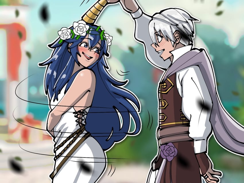 lucina and male robin (fire emblem and 2 more) drawn by mnejing30