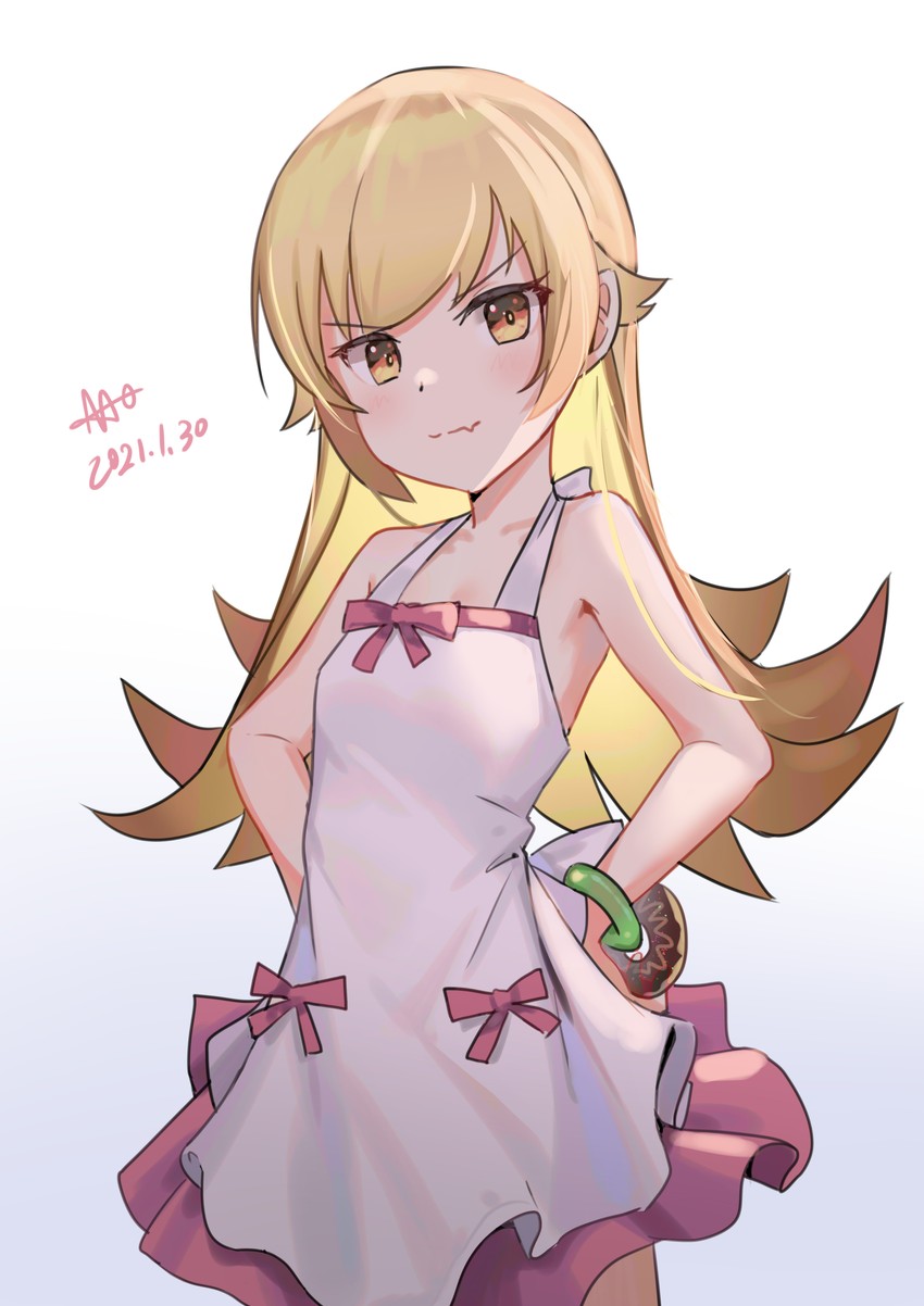oshino shinobu (monogatari and 1 more) drawn by qianduan_mozhi