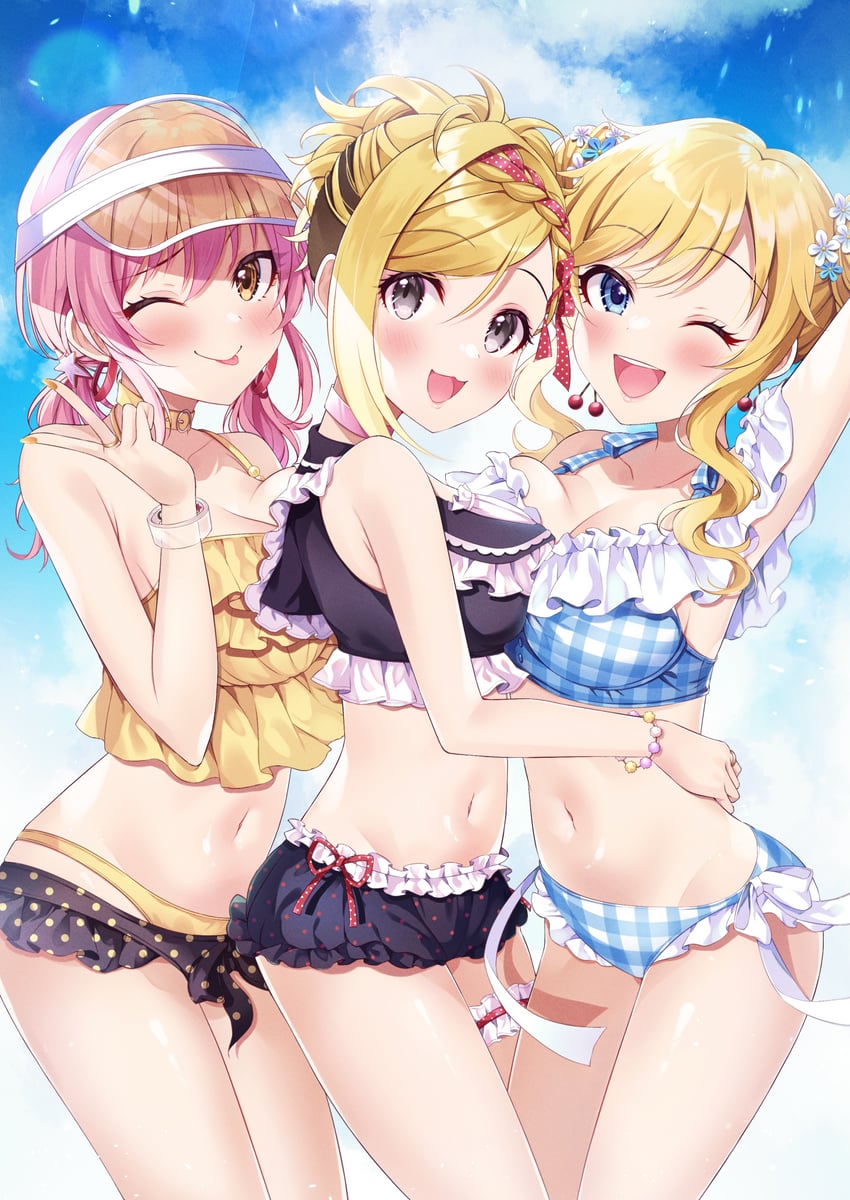 jougasaki mika, ohtsuki yui, and fujimoto rina (idolmaster and 1 more) drawn by nako_narita