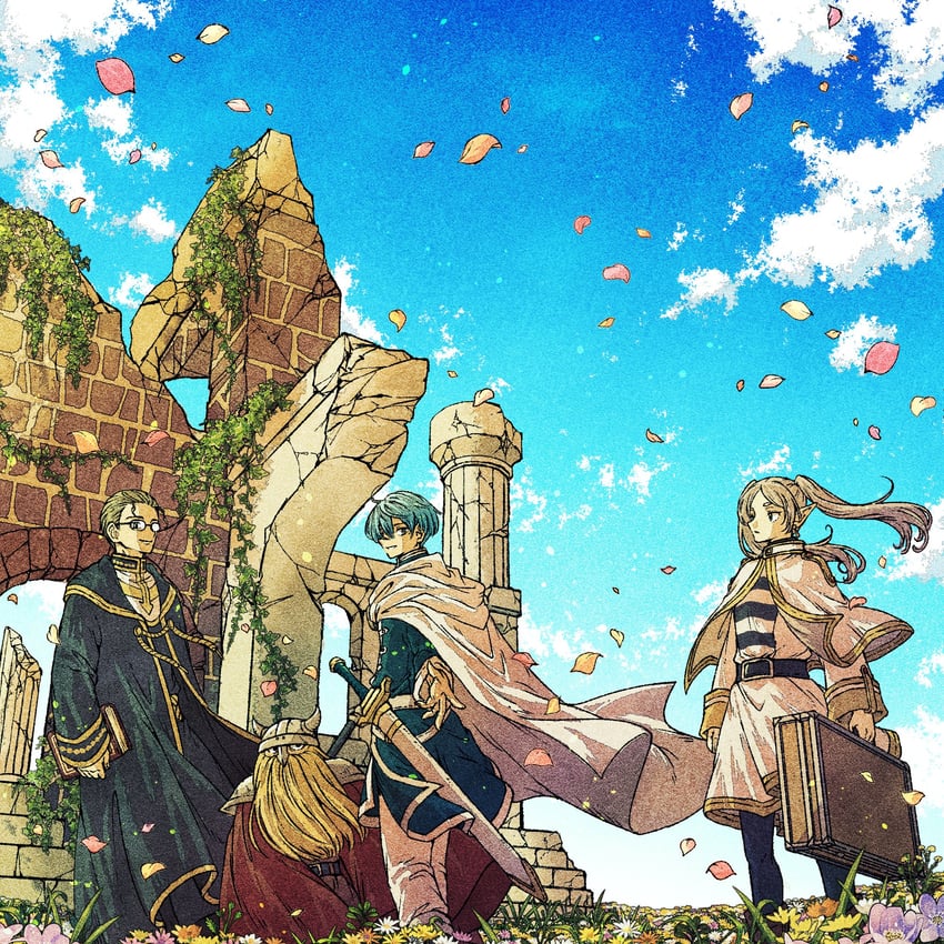 frieren, himmel, eisen, and heiter (sousou no frieren) drawn by toriga