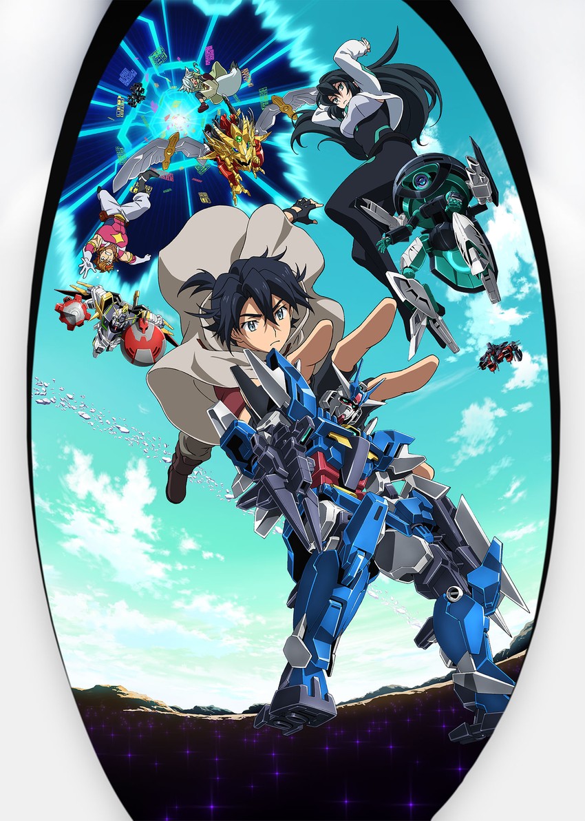 may, kuga hiroto, earthree gundam, parviz, wodom pod, and 3 more (gundam and 2 more)