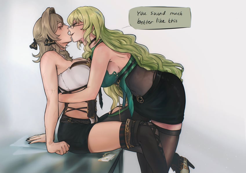 mobius and vill-v (honkai and 1 more) drawn by farcicalhelix