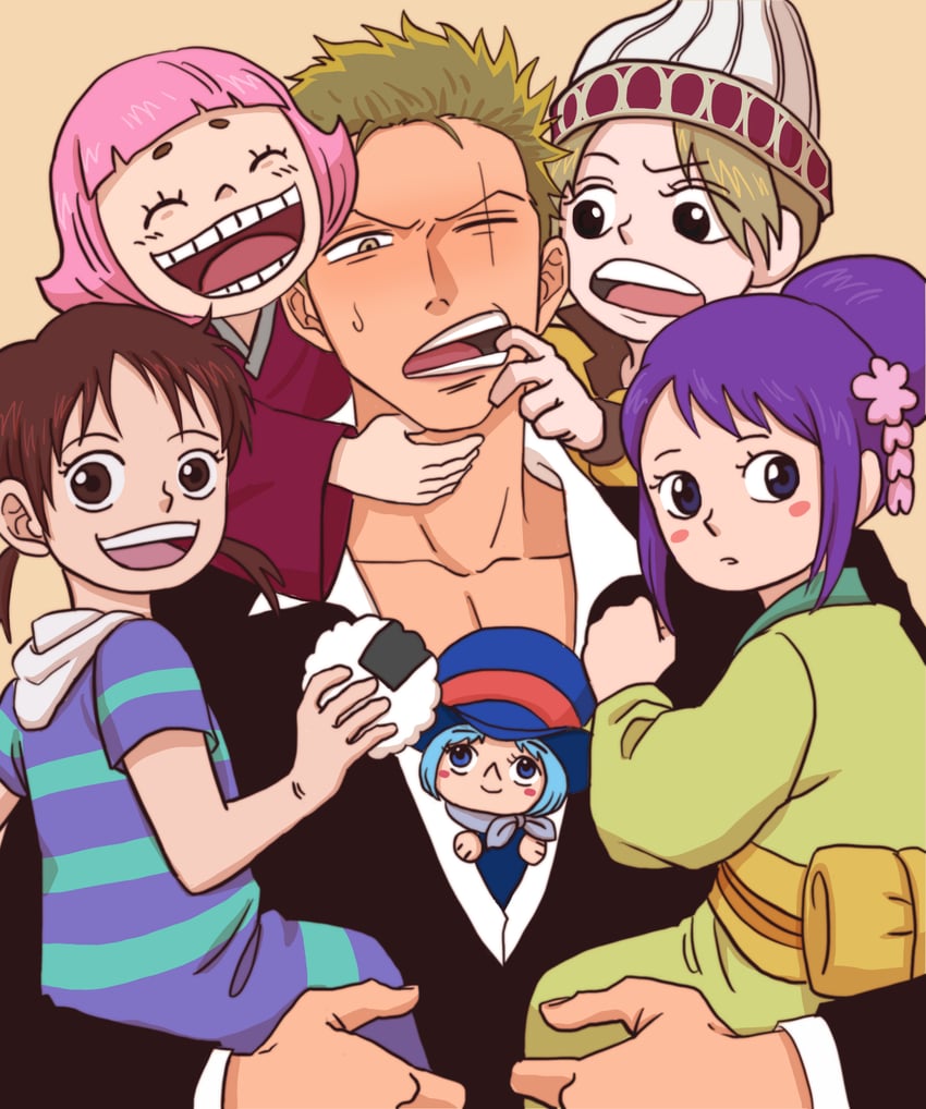 roronoa zoro, kurozumi tama, toko, wicca, rika, and 1 more (one piece) drawn by chayo_(sprkvp)