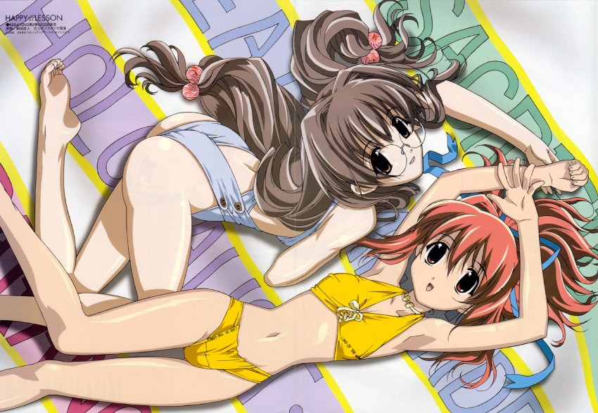 ichimonji mutsuki and rokumatsuri minazuki (happy lesson) drawn by hosoda_naoto