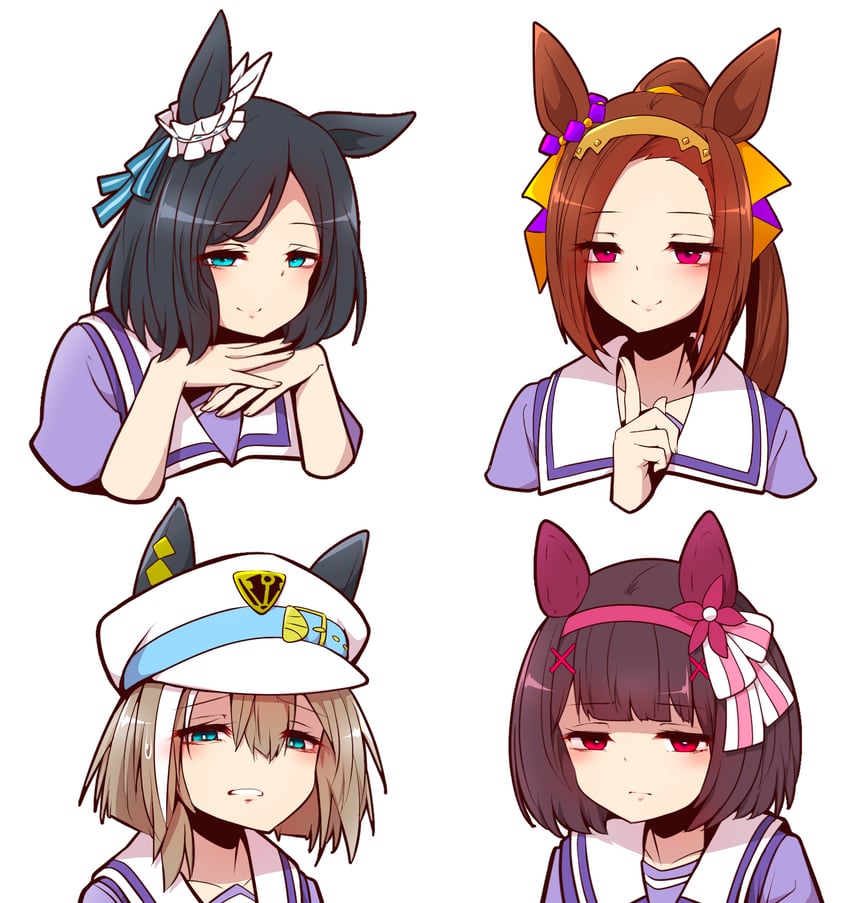 eishin flash, cheval grand, sakura bakushin o, and nishino flower (umamusume) drawn by yonedatomo_mizu