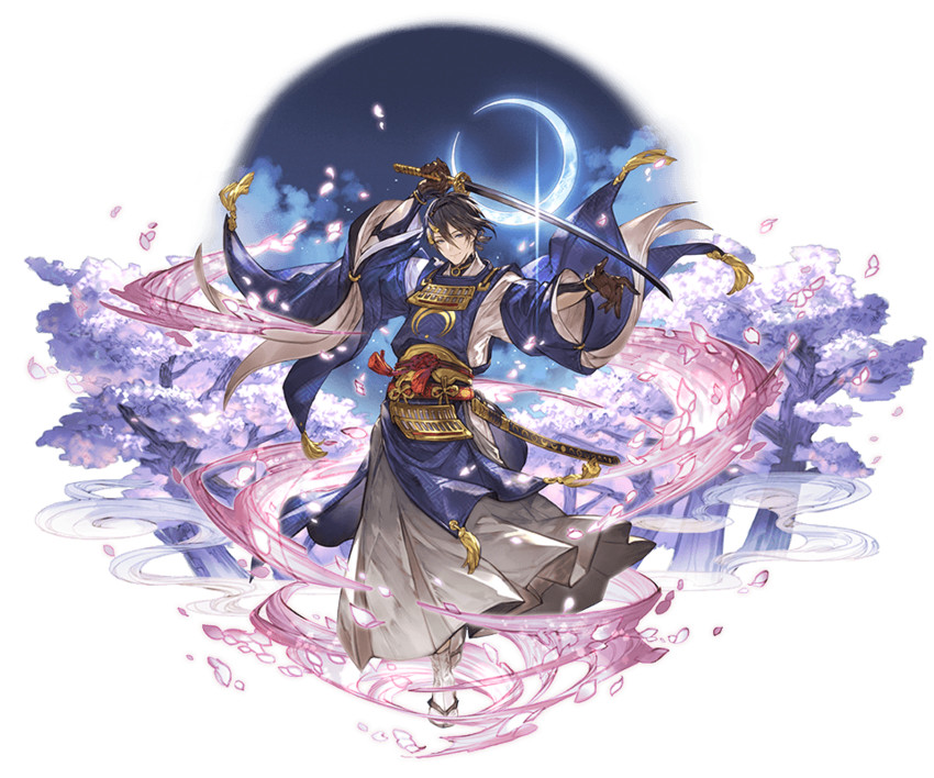 mikazuki munechika (granblue fantasy and 2 more) drawn by minaba_hideo