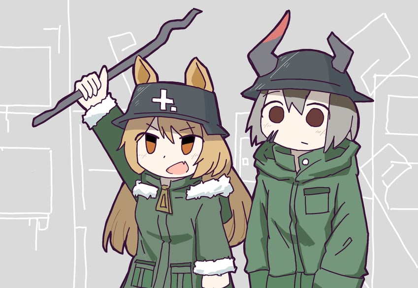 ceobe, chito, yuuri, and vulcan (arknights and 1 more) drawn by keirono