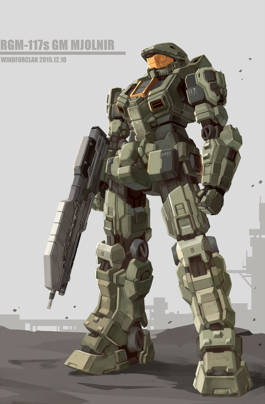 master chief and gm (original and 4 more) drawn by windforcelan