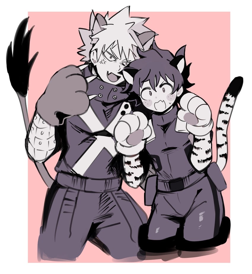 midoriya izuku and bakugou katsuki (boku no hero academia) drawn by nugunasutu