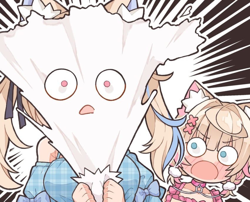 fuwawa abyssgard and mococo abyssgard (hololive and 1 more) drawn by kukie-nyan