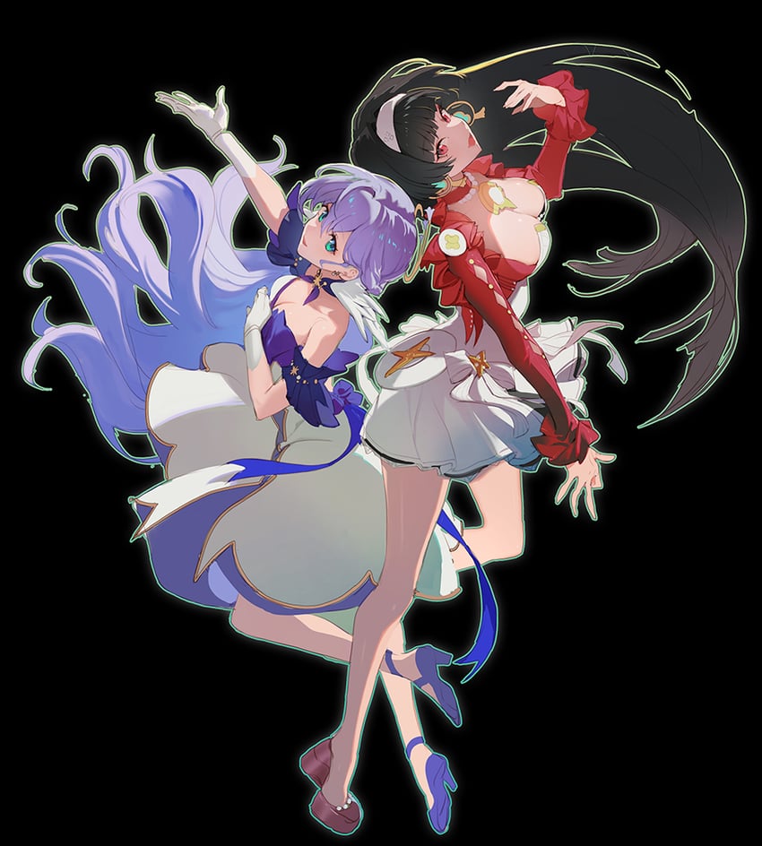 robin and astra yao (honkai and 3 more) drawn by pagye
