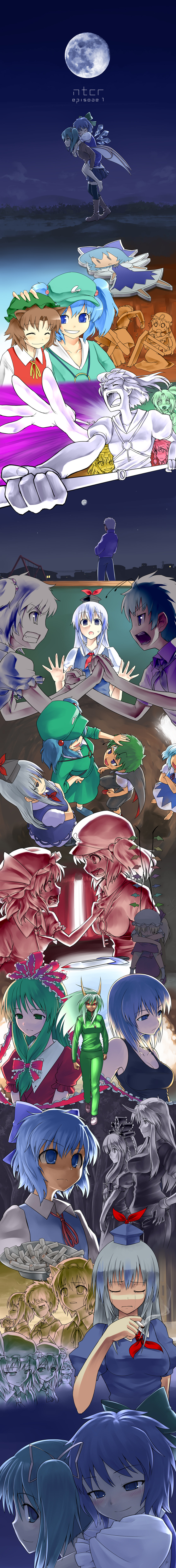 hakurei reimu, remilia scarlet, flandre scarlet, izayoi sakuya, cirno, and 14 more (touhou) drawn by ebizome