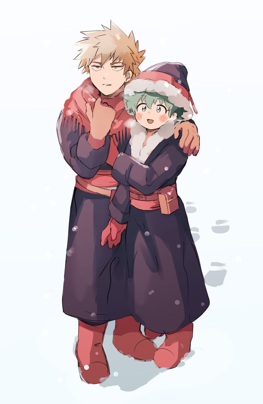 midoriya izuku and bakugou katsuki (boku no hero academia) drawn by nugunasutu