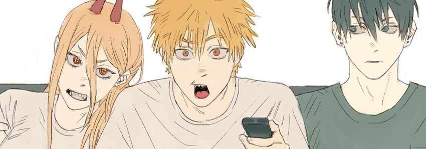 power, denji, and hayakawa aki (chainsaw man) drawn by japtangtang2