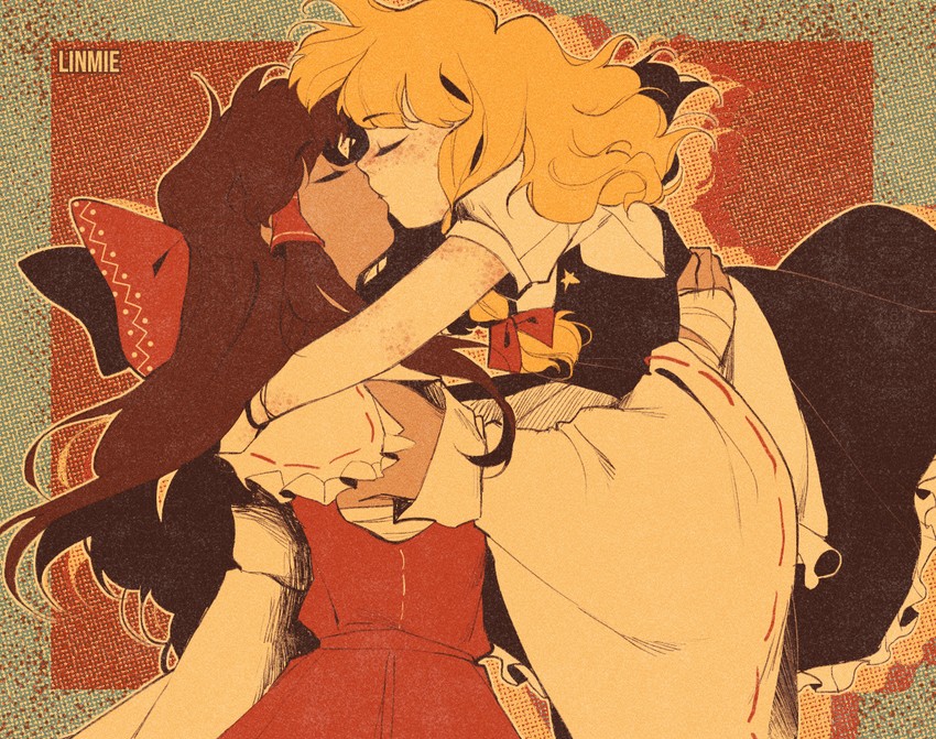 hakurei reimu and kirisame marisa (touhou) drawn by pixie_(milkywaypixies)