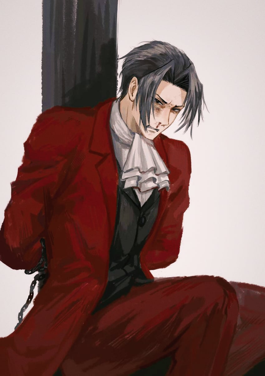 miles edgeworth (ace attorney) drawn by kaze_(yznyttdgs)