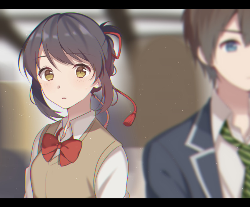miyamizu mitsuha and tachibana taki (kimi no na wa.) drawn by asakura_gurt