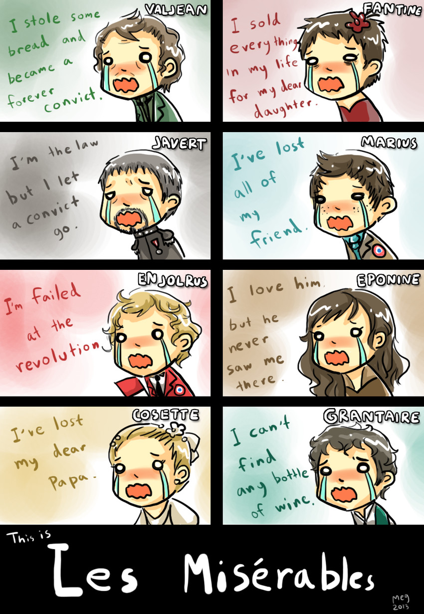cosette, javert, jean valjean, eponine, enjolras, and 3 more (les miserables) drawn by asean_(m24601)