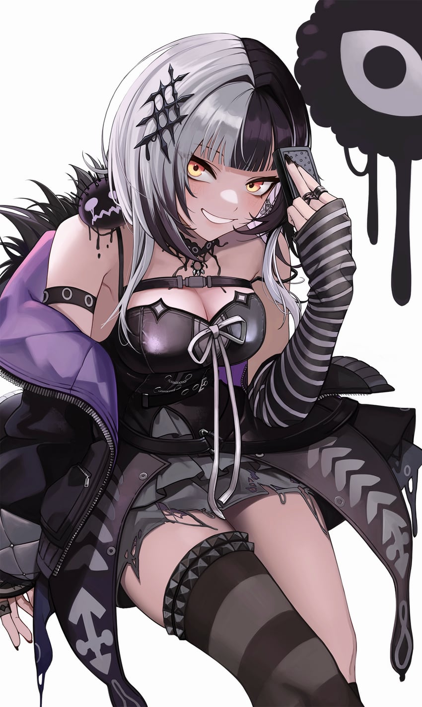 shiori novella, yorick, and nyakuza (hololive and 1 more) drawn by anizi