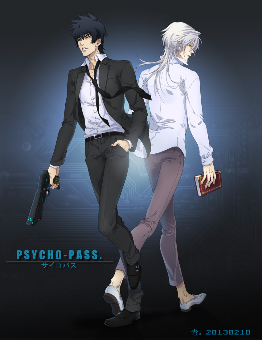 kougami shin'ya and makishima shougo (psycho-pass) drawn by bifanghuanshi