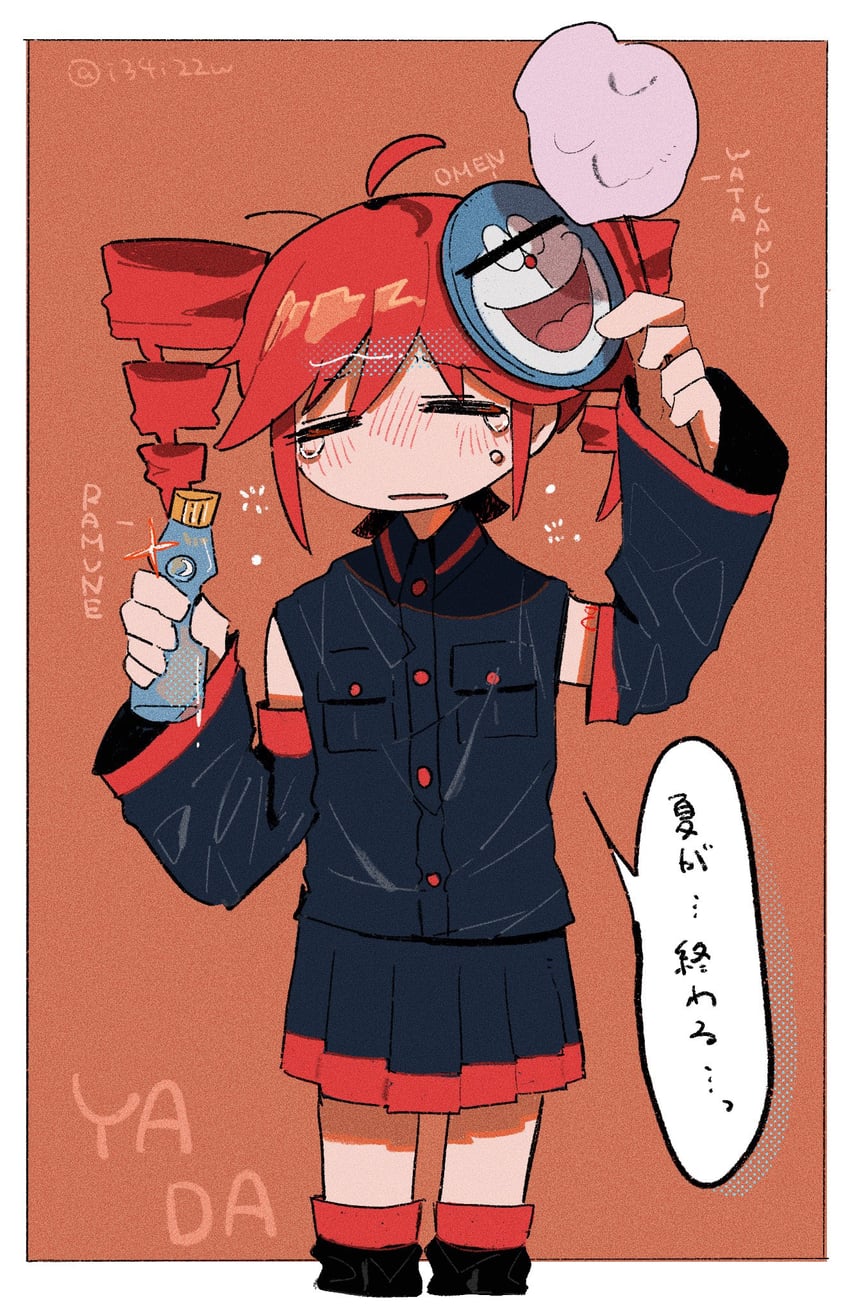 kasane teto and doraemon (utau and 1 more) drawn by izayoi_(i34i22w)