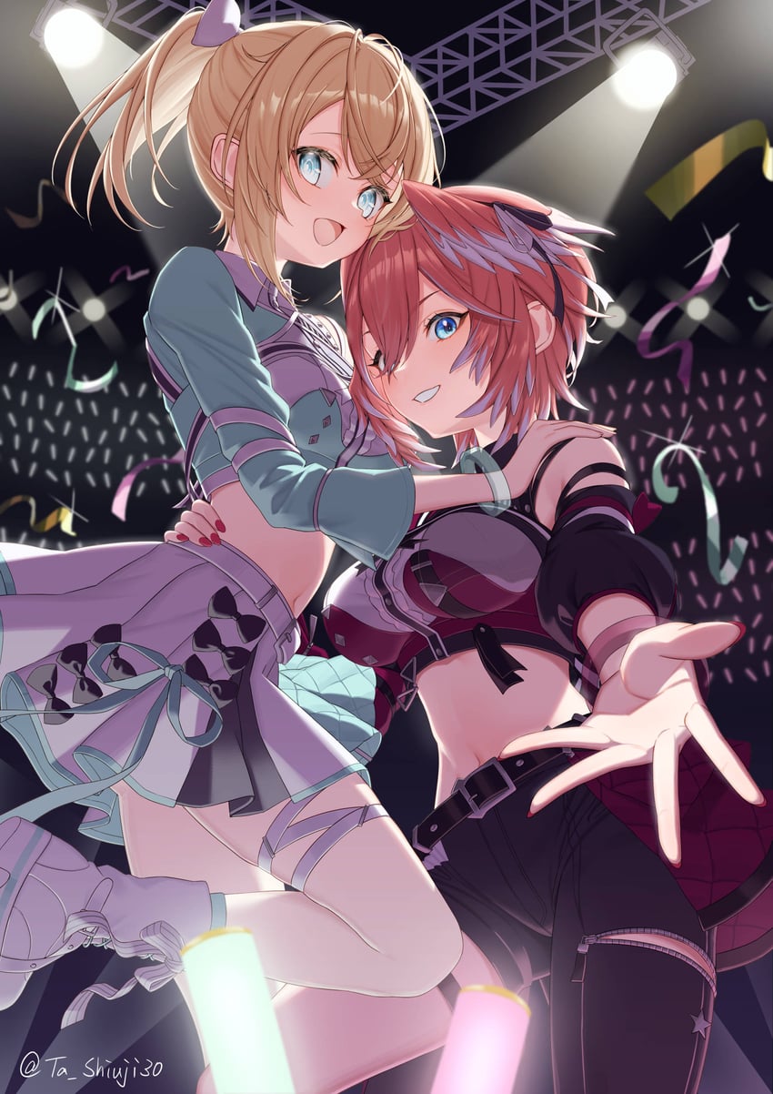 kazama iroha and takane lui (hololive) drawn by ta_shiuji30