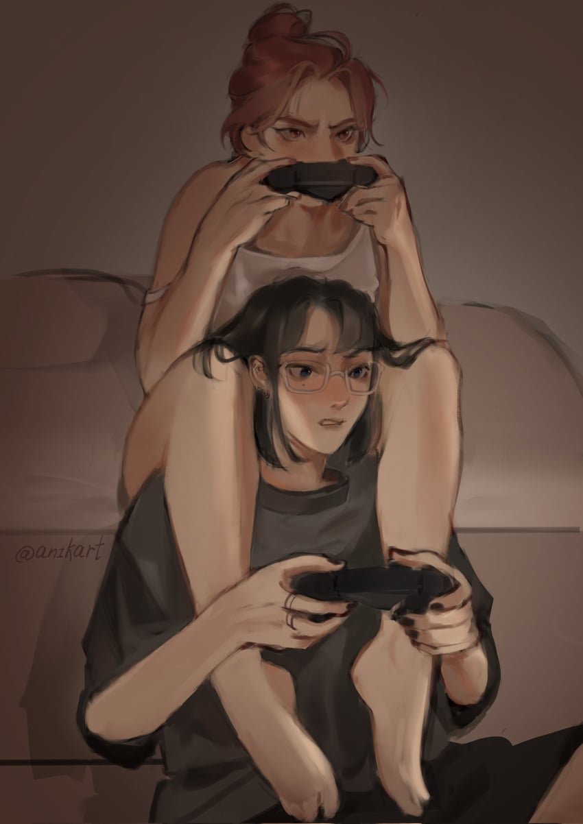 koga mitsuki and oosawa aya (kininatteru hito ga otoko ja nakatta) drawn by an1kart