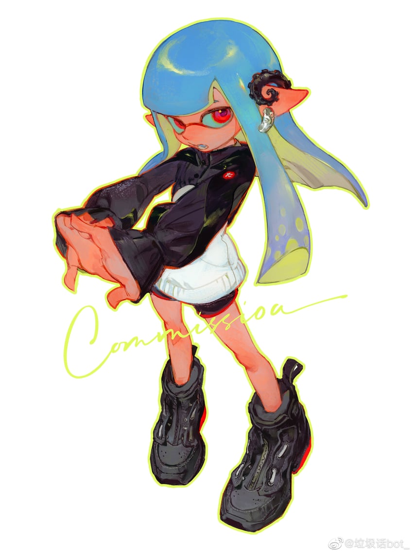 inkling player character and inkling girl (splatoon) drawn by creamyghost