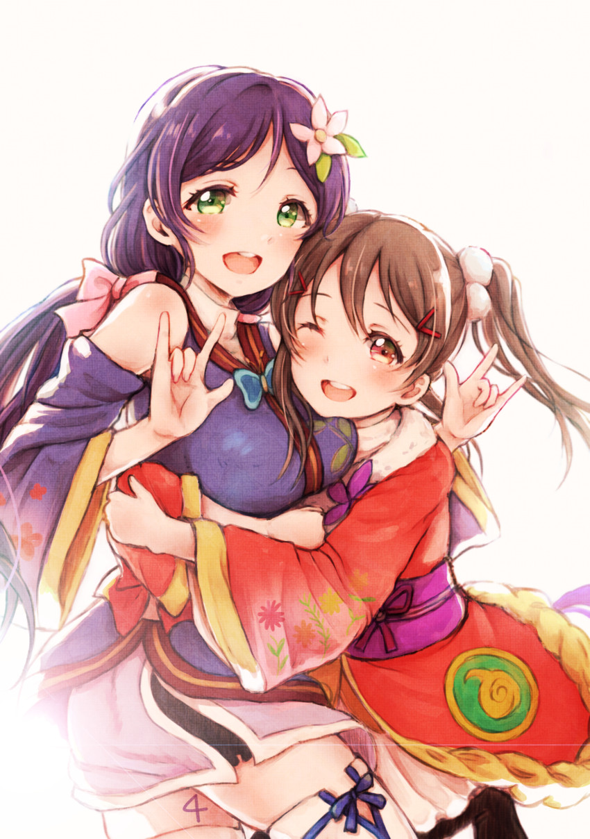 tojo nozomi and yazawa nico (love live! and 2 more) drawn by suito