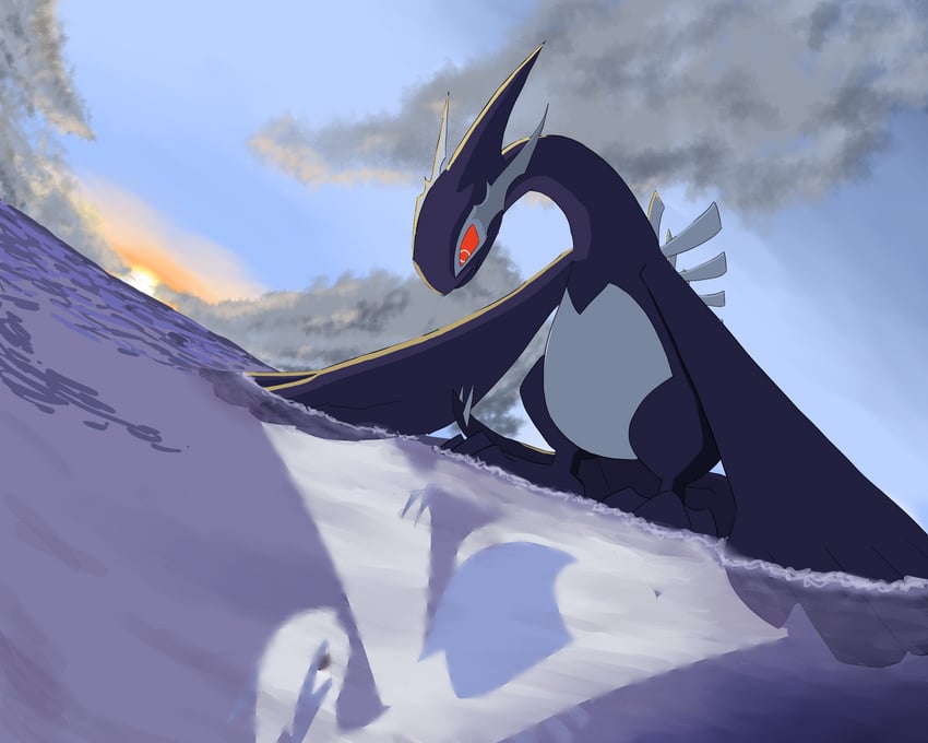lugia and shadow lugia (pokemon and 1 more) drawn by hai_(gardevoirrr)