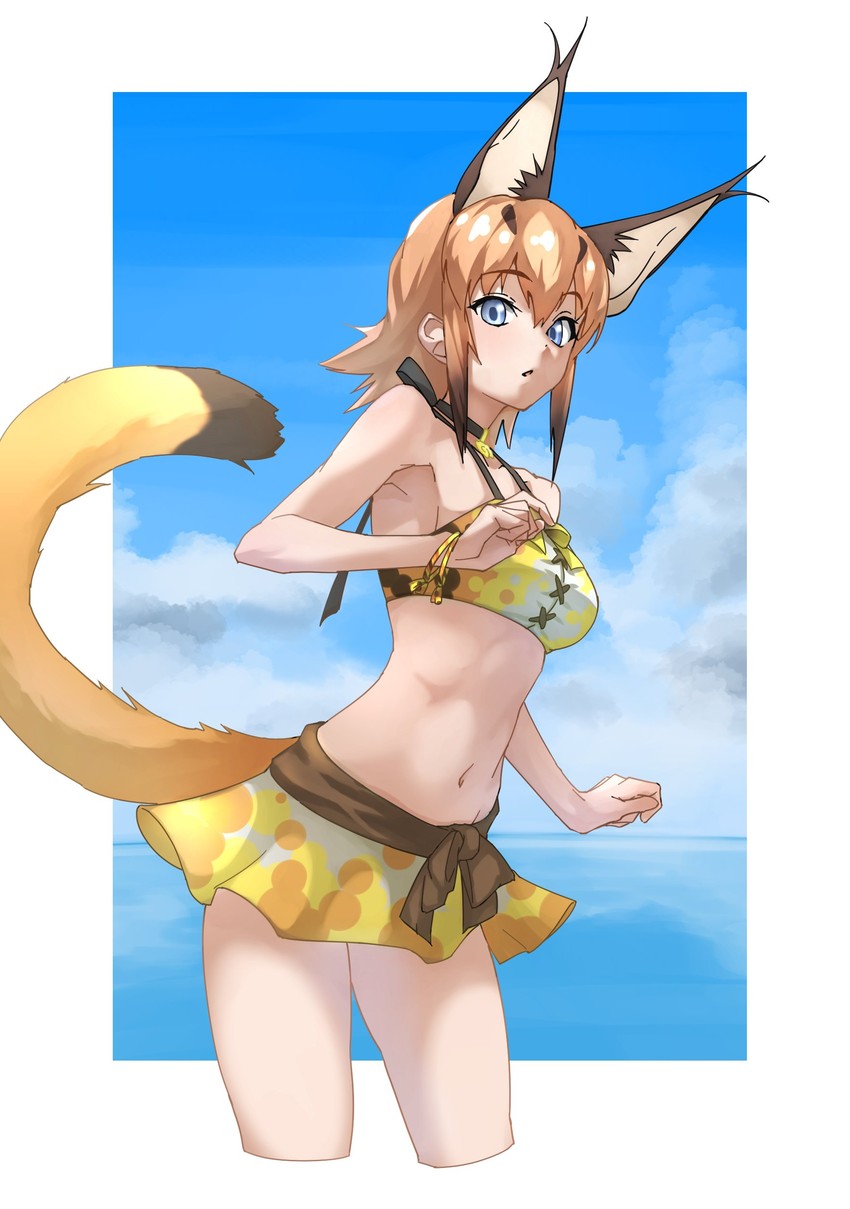 caracal (kemono friends and 1 more) drawn by tanabe_(fueisei)