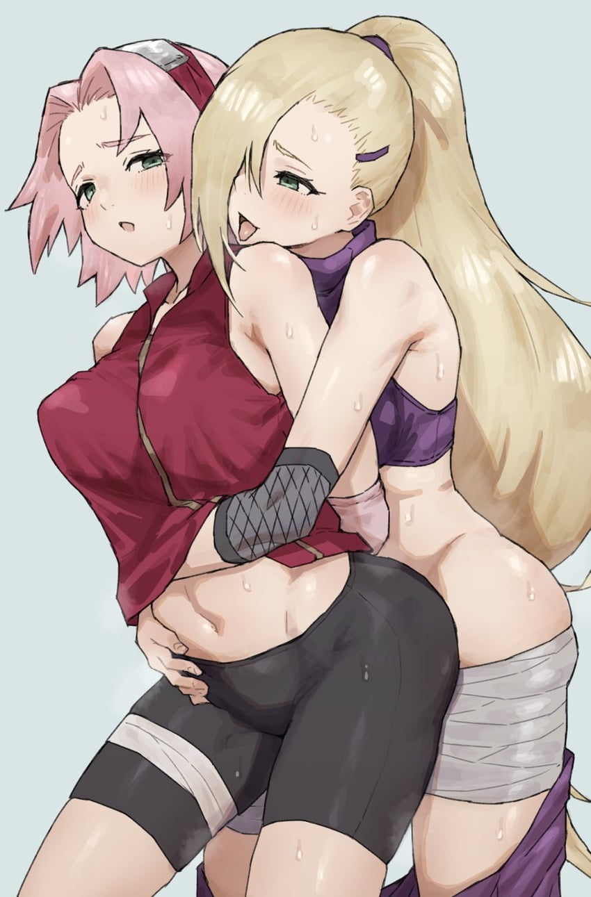 haruno sakura and yamanaka ino (naruto and 1 more) drawn by m_k