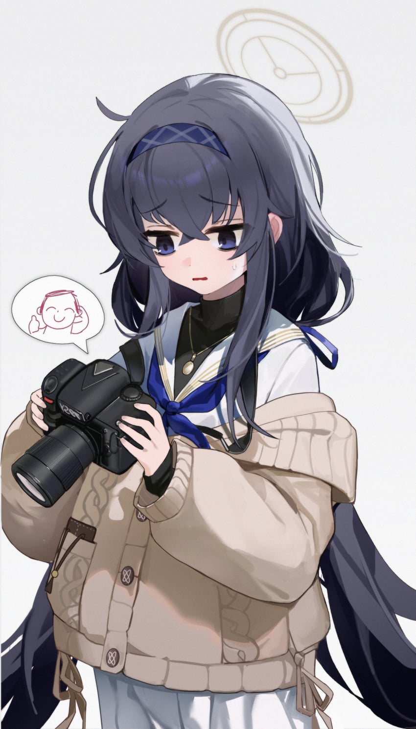 sensei, doodle sensei, and ui (blue archive) drawn by qijiu_shi_yu