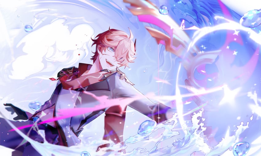 tartaglia (genshin impact) drawn by vc_ooo