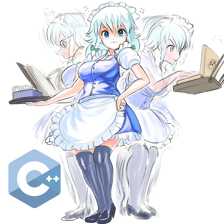 izayoi sakuya and morshu (touhou and 2 more) drawn by profitshame