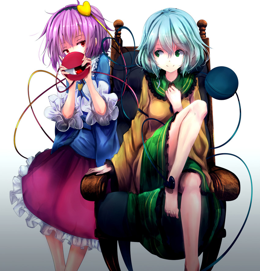 komeiji koishi and komeiji satori (touhou) drawn by junya-san