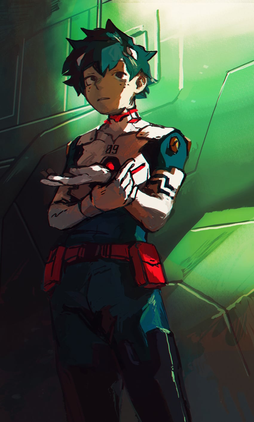 midoriya izuku (boku no hero academia and 1 more) drawn by fenkko