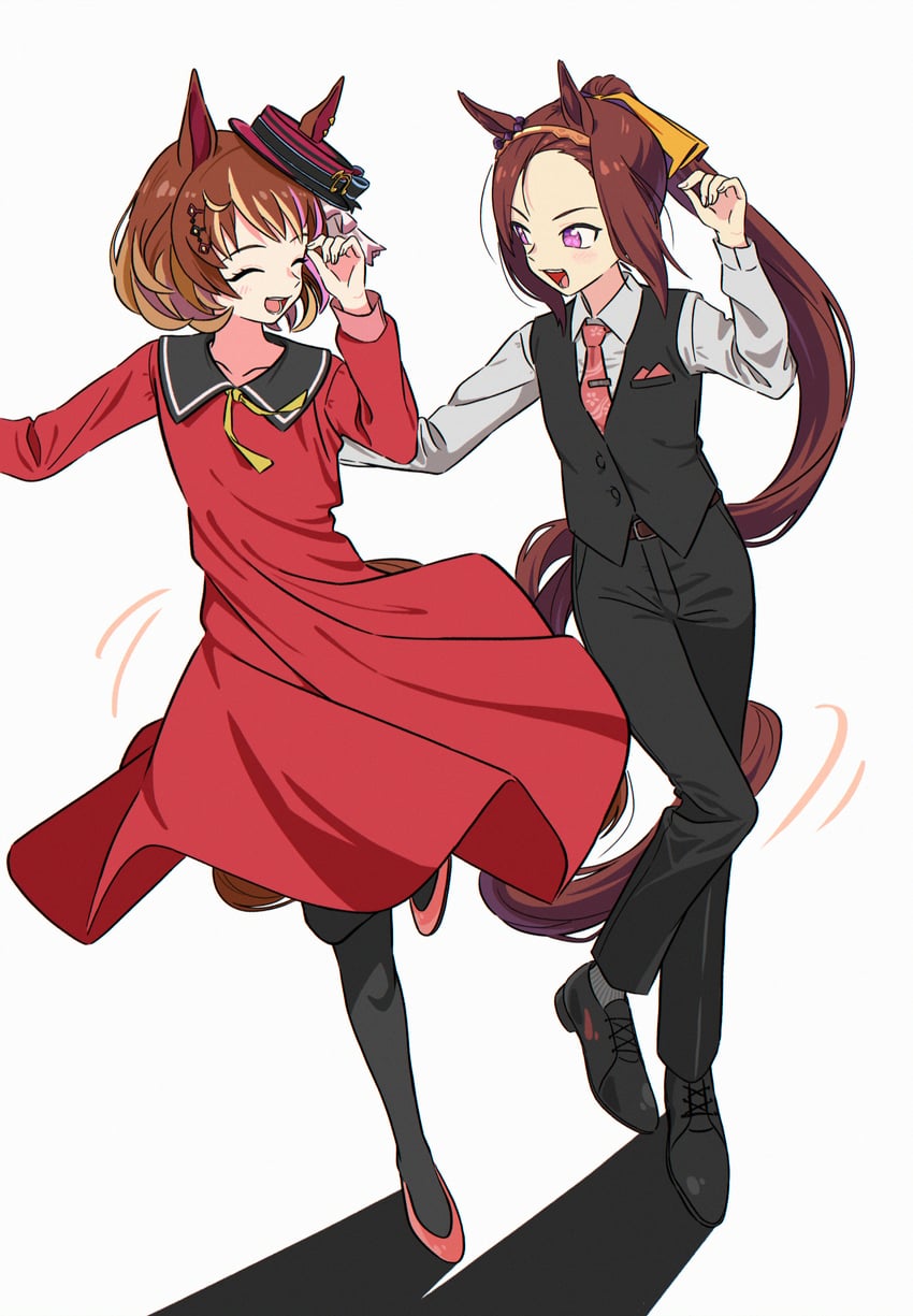 sakura bakushin o and north flight (umamusume) drawn by appleq