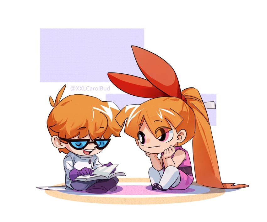 blossom and dexter (powerpuff girls and 2 more) drawn by xxlcarolbud