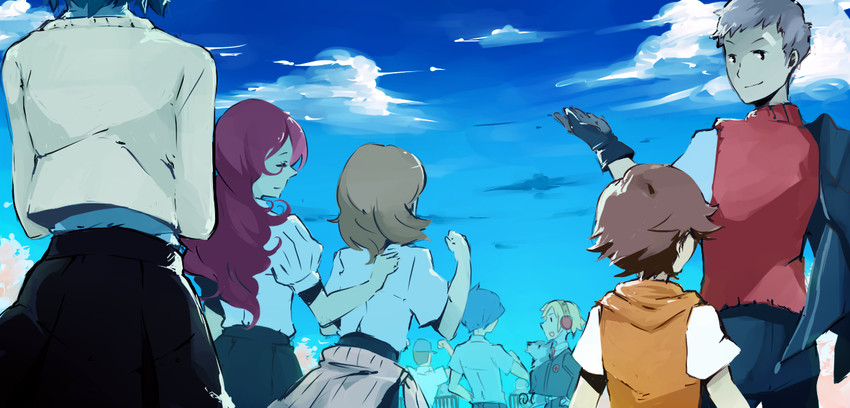 yuuki makoto, aigis, takeba yukari, kirijou mitsuru, yamagishi fuuka, and 4 more (persona and 1 more) drawn by ai-wa