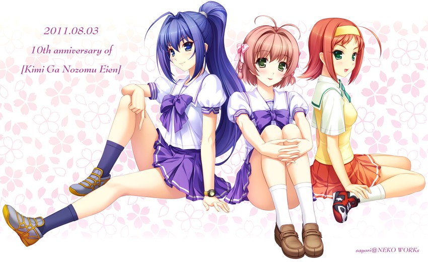 hayase mitsuki, suzumiya haruka, and suzumiya akane (kimi ga nozomu eien) drawn by sayori_(neko_works)