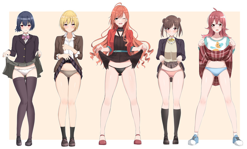 morino rinze, sonoda chiyoko, komiya kaho, arisugawa natsuha, and saijo juri (idolmaster and 1 more) drawn by baretto_(karasi07)